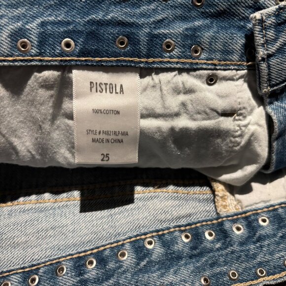 Pistola Womens Gigi Distressed Cutoff Denim Shorts Size 25 Light Wash - Picture 9 of 9